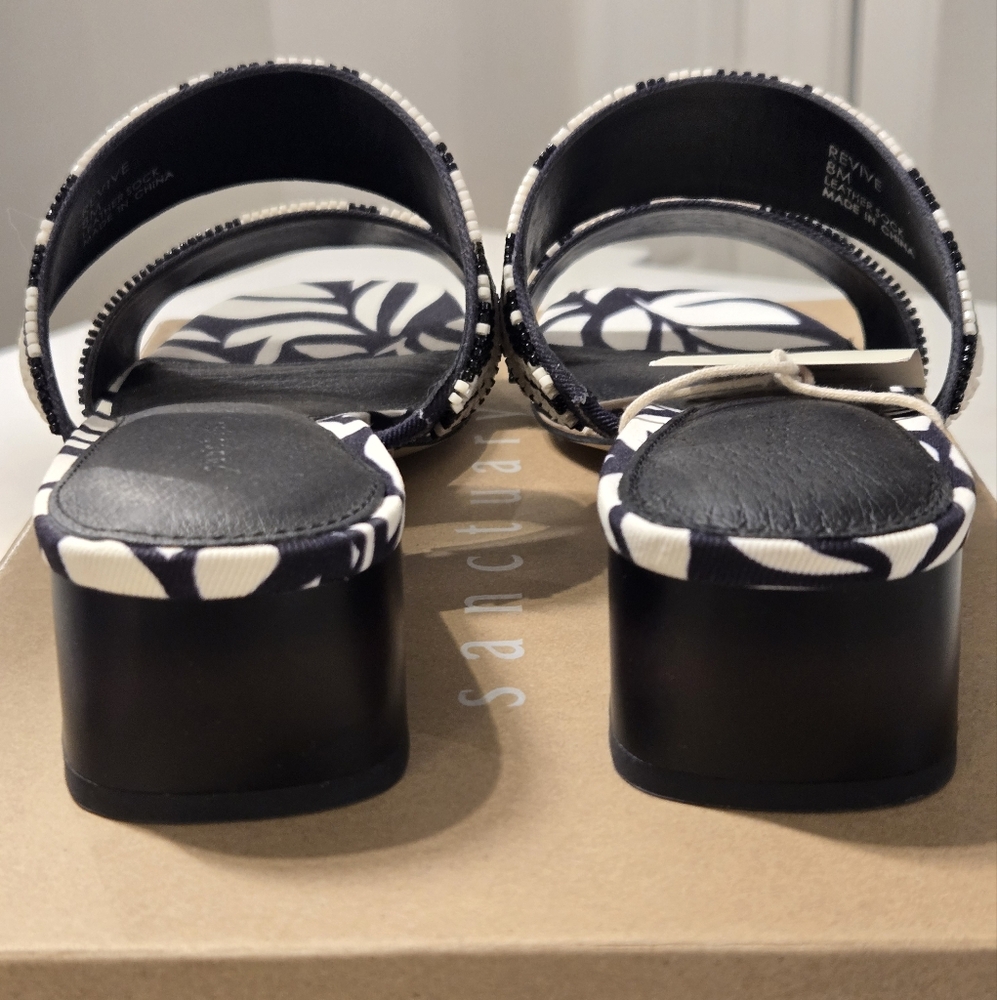 Sanctuary Black and White Beaded Sandals - Picture 6 of 8